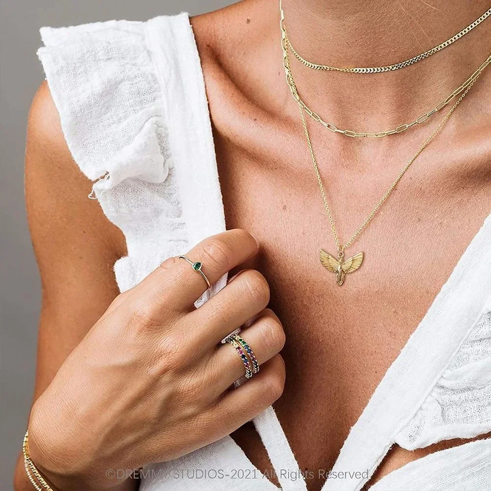 Dainty Gold Ankh Cross Necklace 18K Gold Filled Simple Pray for Peace Ankh Cross - Picture 3 of 5